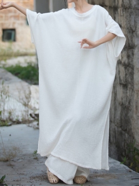 Zen Solid Batty Robe Dress