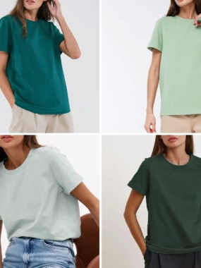 Cotton Crew Neck Loose Tee