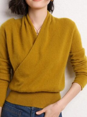 Cashmere V-Neck Wrap Sweater