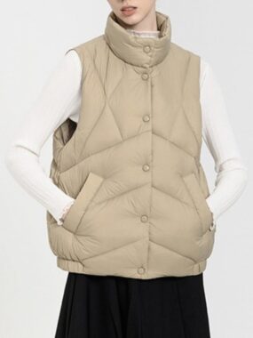 Down Patterened Puffer Thick Vest