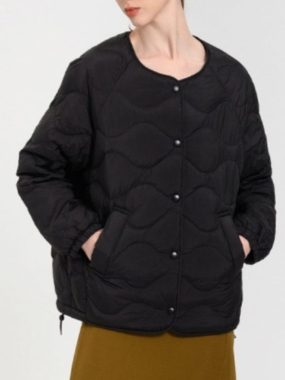 No Collar Padded Women's Down Jacket