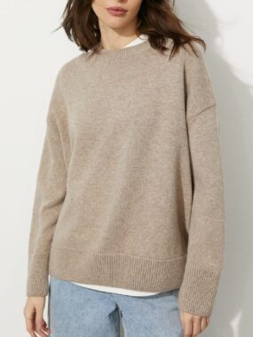 Basic Solid Color Round Neck Sweater