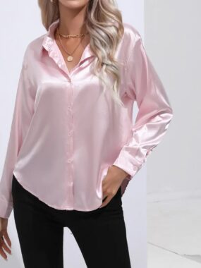Long Sleeve Satin Blouse
