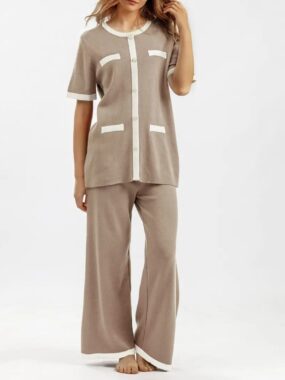 Knit Set T-Shirt and Pants with Brims