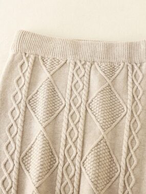 Polo V-Neck Collar Sweater & Long Skirt