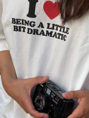 Female Tee with Love being Dramatic Print
