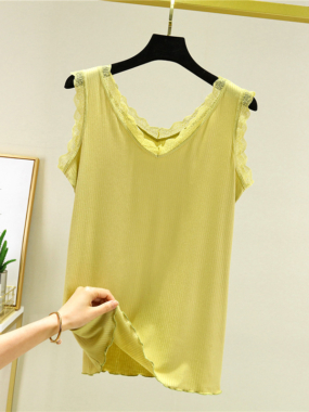 Tank Camisole with Lace Trimming