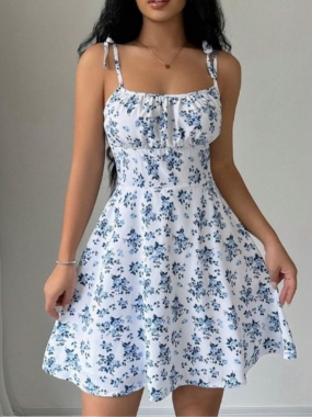 Corset Bustier Floral Short Dress