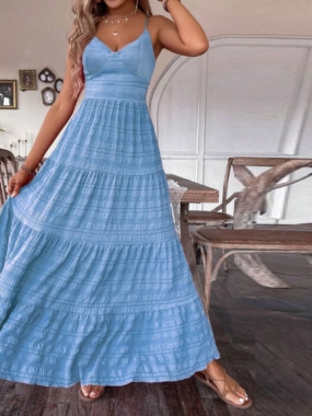 Back Bow Tie Cut-out Maxi Dress