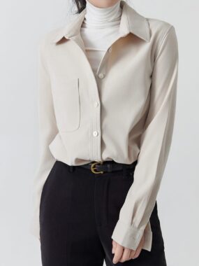 Long Sleeve Corduroy Buttons-up Shirt