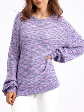 Loose Fit Thin Heather Color Pastel Sweater