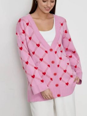 Sweatheart Winter Deep V Open Cardigan