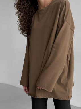 Pure Cotton Oversized Long Sleeve Tee