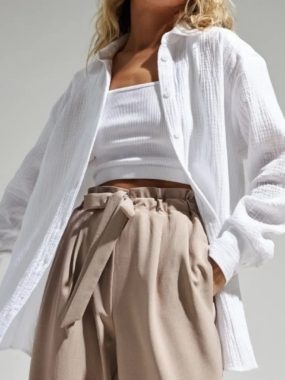 Crepe Cotton Loose Blouse