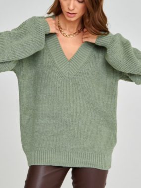 V-neck Thick Heather Knit Sweater
