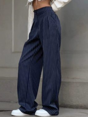 Striped Wide Legged Casual Pants