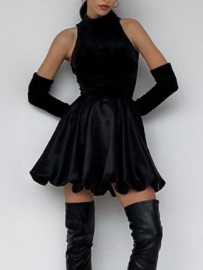 Satin Pleated High Waist Mini Skirt