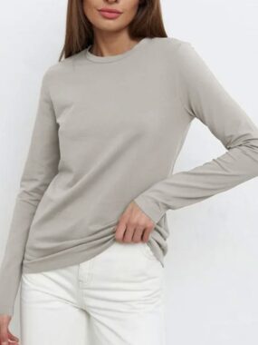 Long Sleeve Elegant Cotton T-shirt