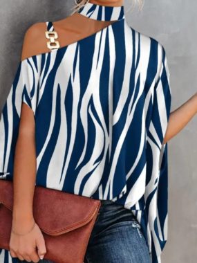 Loose Fit Shawl Printed Top