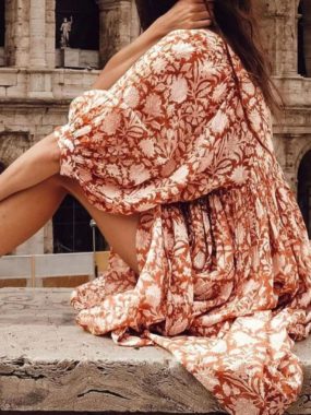 Floral Loose Boho Midi Dress
