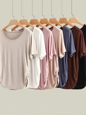 Modal Cotton Round Neck Short Sleeved Tee