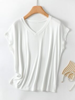 Basic Solid Color Cotton T-shirt