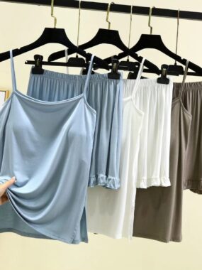 Set of Thin Straped Camisole and Shorts