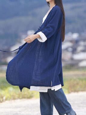 Summer Linen and Cotton Long Cardigan