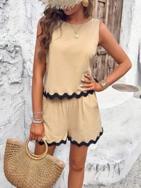 Set of Sleeveless Top with Shorts