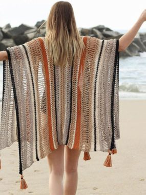 Summer Knitted Striped Beach Cover-up / Cardigan