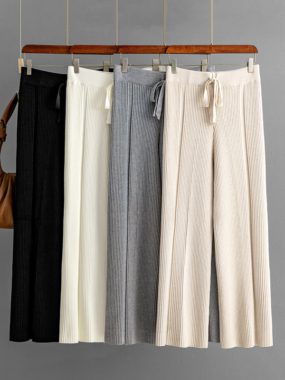 Knitted Ribbed Thick Pants