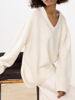 V-Neck Knitted Loose Sweater