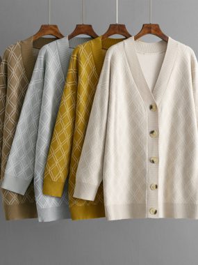 Knitted Aztec Pattern Cardigan