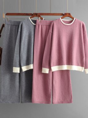 O-Neck Sweater and High Waist Pants