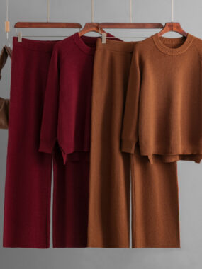 Round Neck Sweater and Pants Set