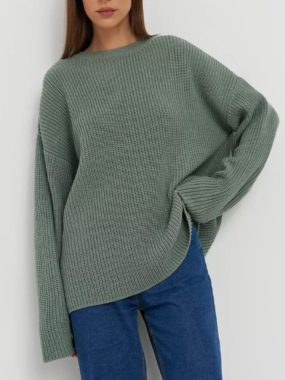 O-Neck Basic Ribbed Sweater