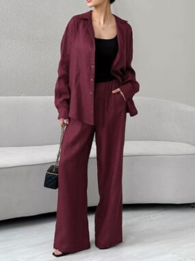 Button Up Shirt and High Waist Pants