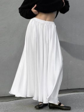 High Waist White Maxi Skirt