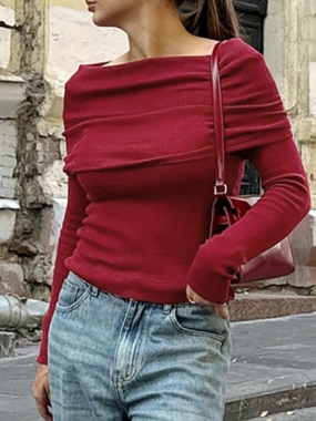 Off-Shoulder Ribbed Sweater