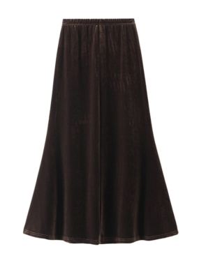 Velvet Flared Maxi Skirt