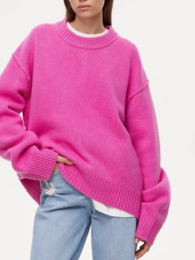 Round Neck Ribbed Sweater