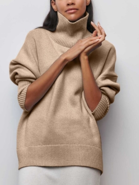 Thick Ribbed Turtleneck Sweater