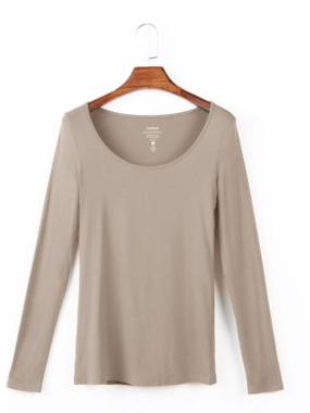 Wide Round Neck Basic Top