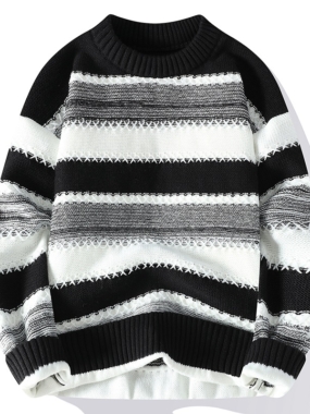 Striped Color Block Knit Sweater