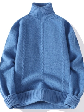 Turtleneck Thick Winter Cable Knit Sweater