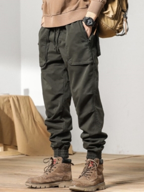 Fleeced Thick Cotton Cargo Pants