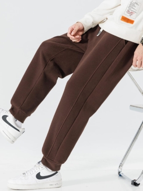 Fleeced Paneled Jogger Pants