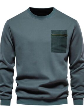 Long Sleeved Sweatshirt With Contrast Chest Pocket