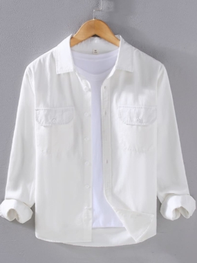 Thick Long Sleeve Solid Shirt