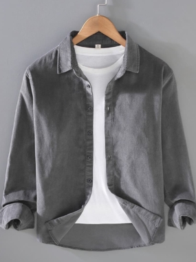 Spring Corduroy Long Sleeved Shirt